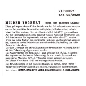 Joghurtkultur mild Fitness